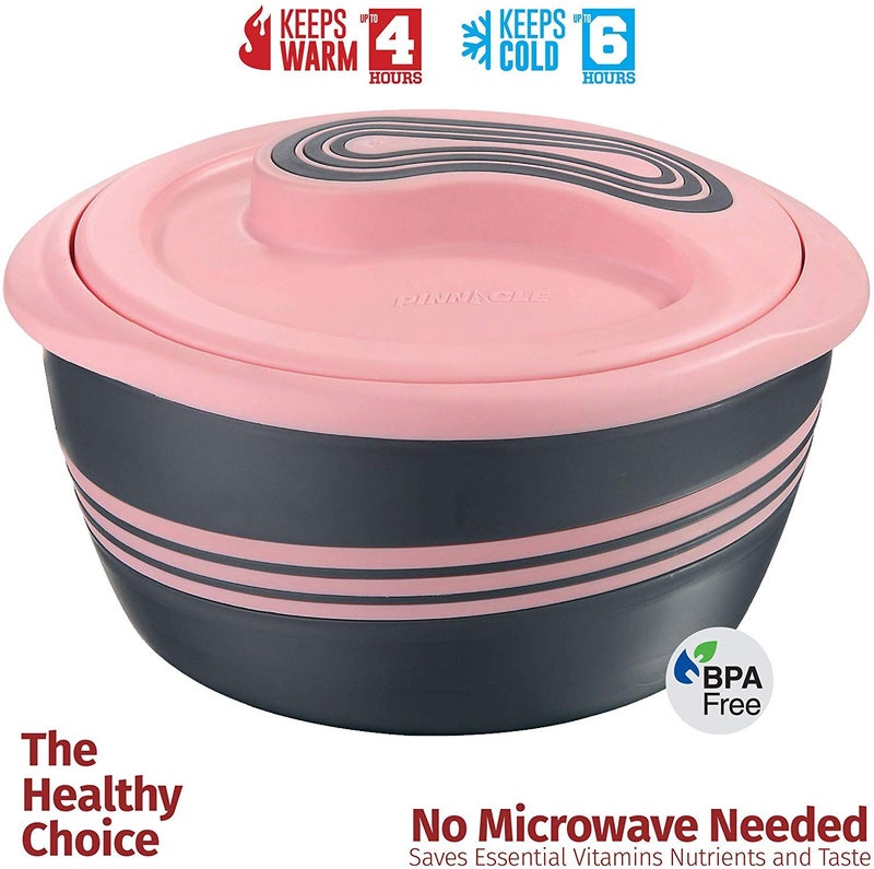 Pinnacle Large Insulated Casserole Dish with Lid 3.6 qt. Elegant Hot Pot Food Warmer/Cooler -Thermal Soup/Salad Serving Bowl Stainless Steel Hot Food Containerâ€“Best Gift Set for Moms â€“ (Pink) - Image 3